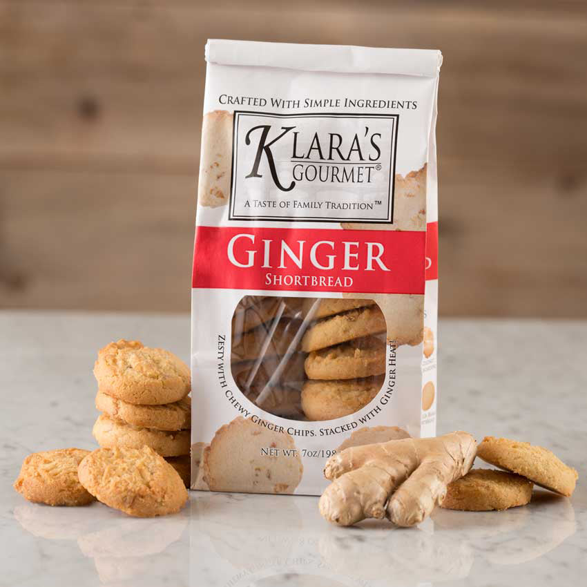 KLARA’S Gourmet  Ginger Short Bread Cookie 7 Ounce Bag