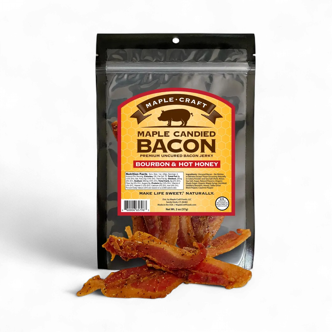 Maple Craft Foods Bourbon & Hot Honey Bacon Jerky 2 oz bags