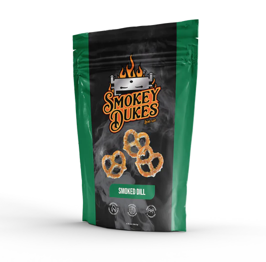 Smokey Dukes Smoked Dill Pretzels 4.75 oz bag