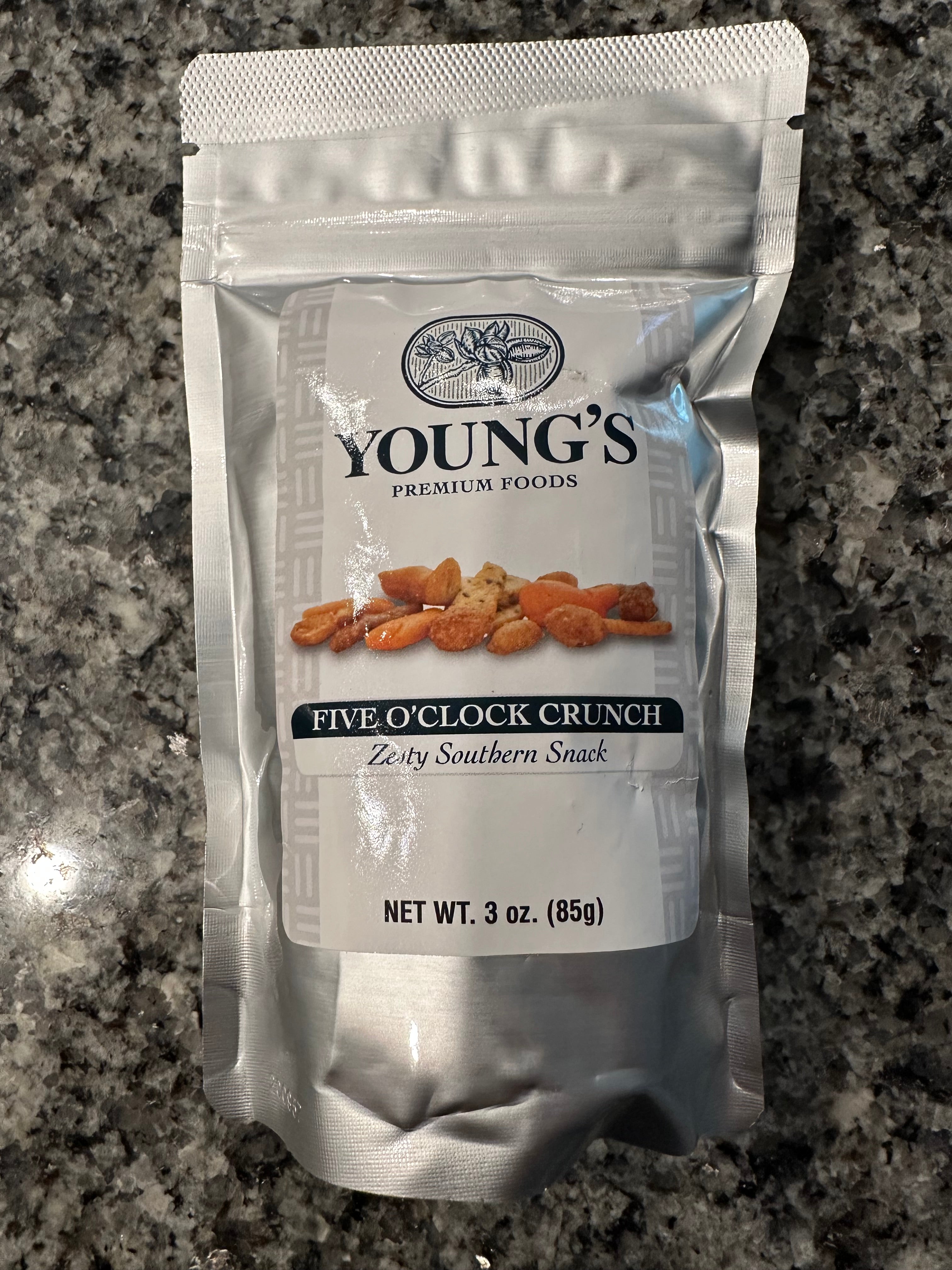 Youngs Premium Foods Five O'clock Crunch 3 Oz Resealable Pouch