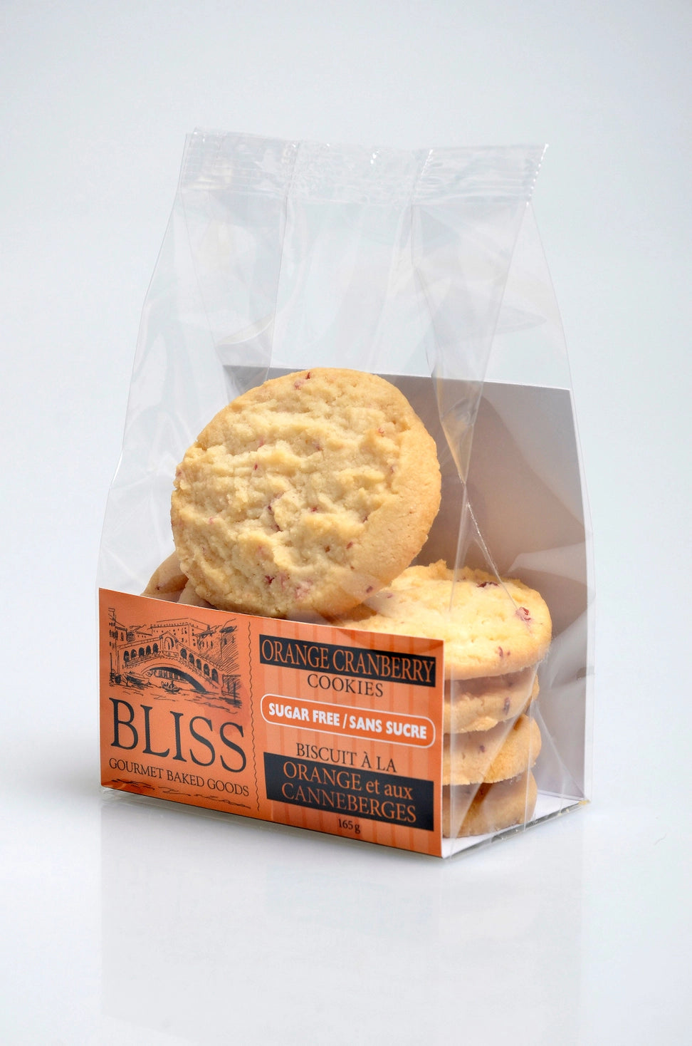 Bliss Gourmet Baked Goods Inc Sugar Free Orange Cranberry Cookies 6 oz bag