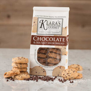 KLARA’S Gourmet Shortbread Cookies Chocolate Sea Salt 7 Ounce Bag