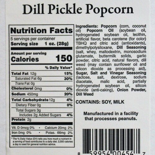 Homegrown Gourmet Dill Pickle Popcorn 8oz.