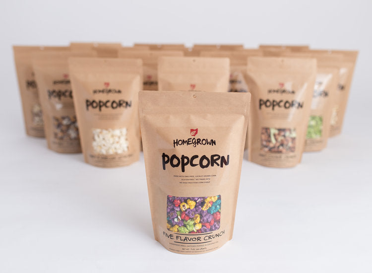 Homegrown Gourmet Five Flavor Crunch Popcorn 8oz.