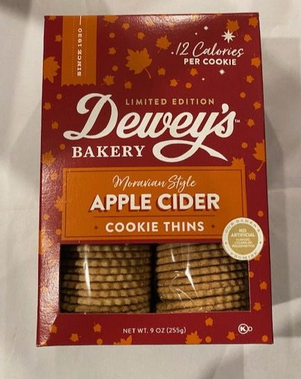 Dewey's Bakery  Moravian Style Apple Cider Cookie Thins 9oz.