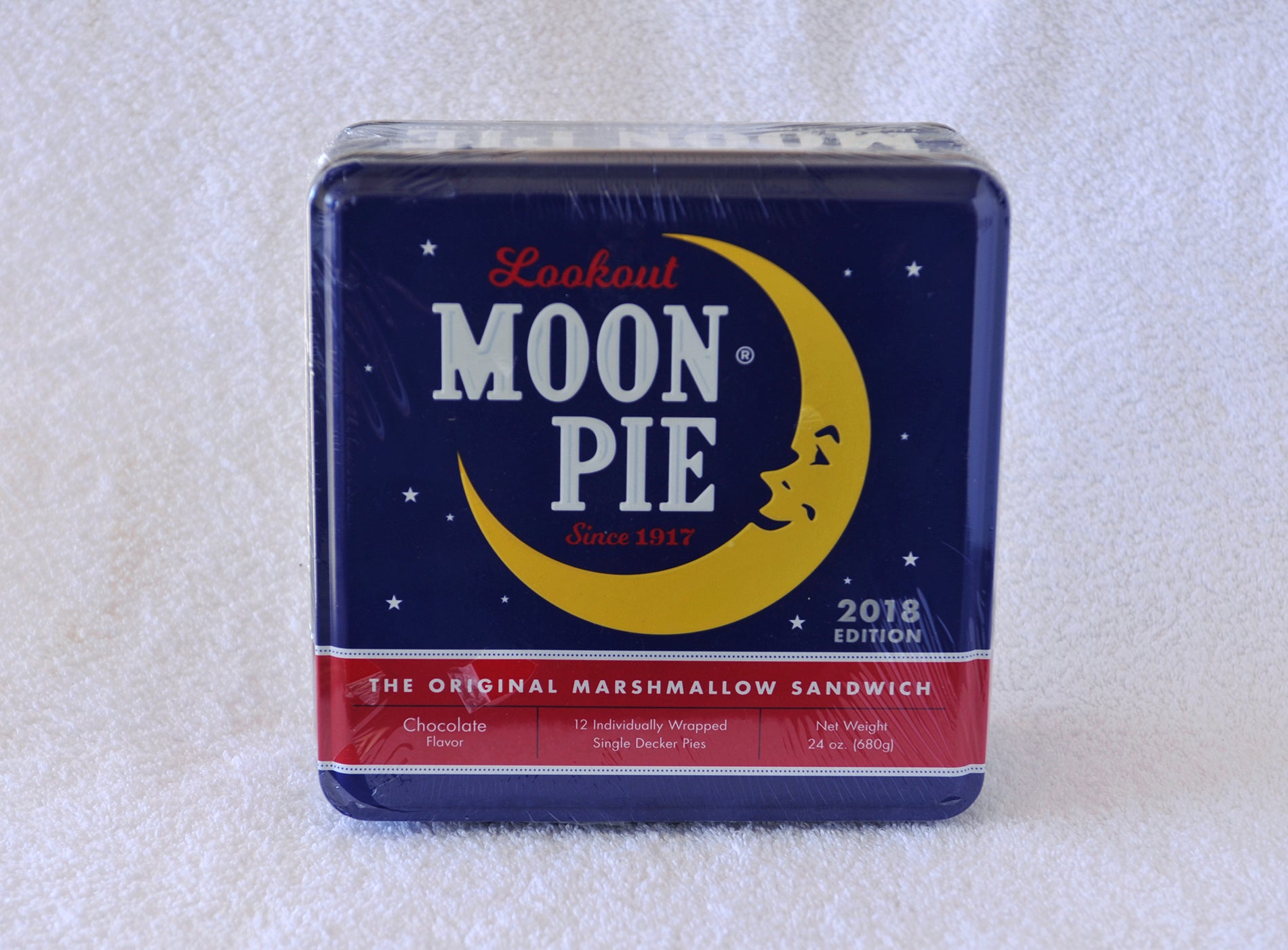 Chocolate Moon Pies (single decker) in Collectible Tin