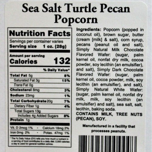 Homegrown Sea Salt Turtle Pecan Popcorn 8oz.